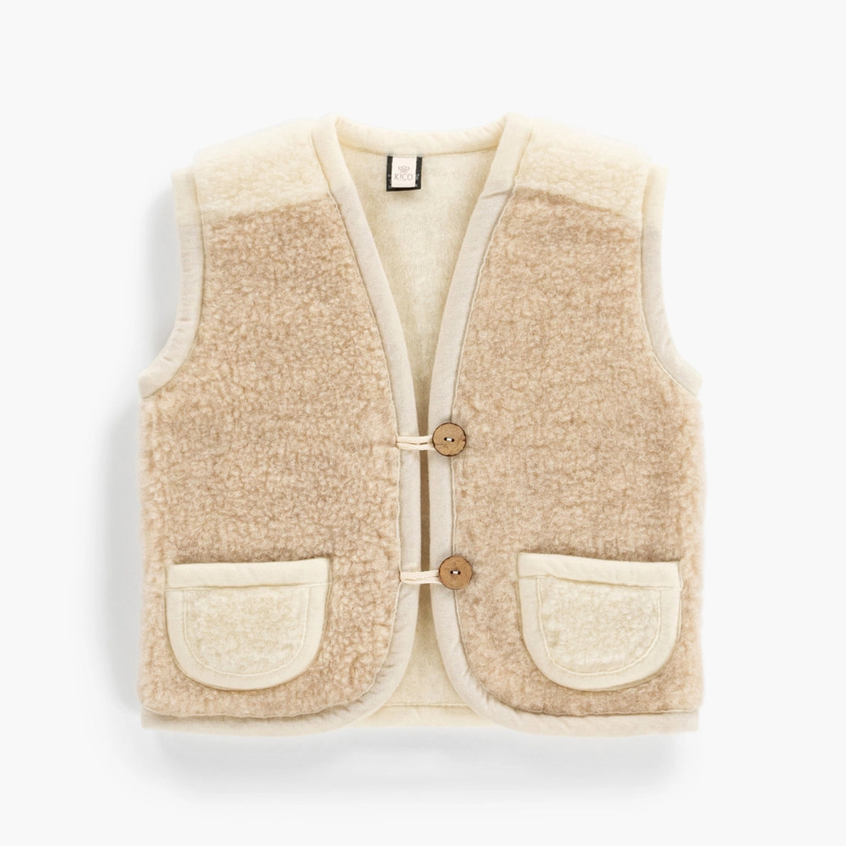 WOLLWESTE AUS 100% MERINOWOLLE - BEIGE/NATUR