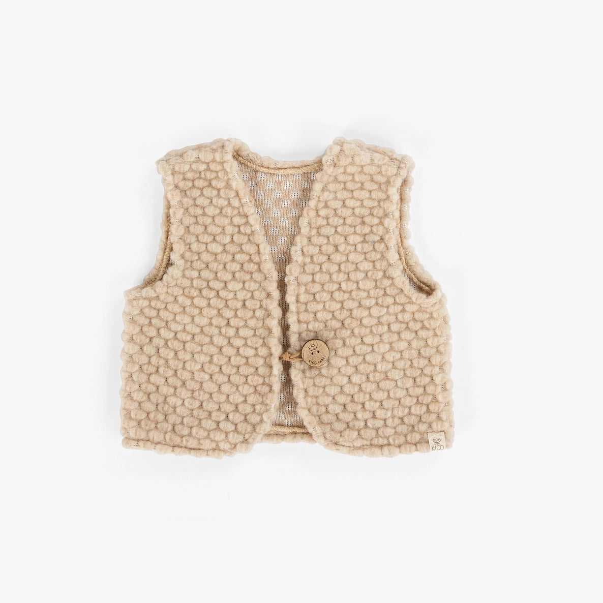 WOLLWESTE AUS 100% BOUCLEWOLLE- BEIGE