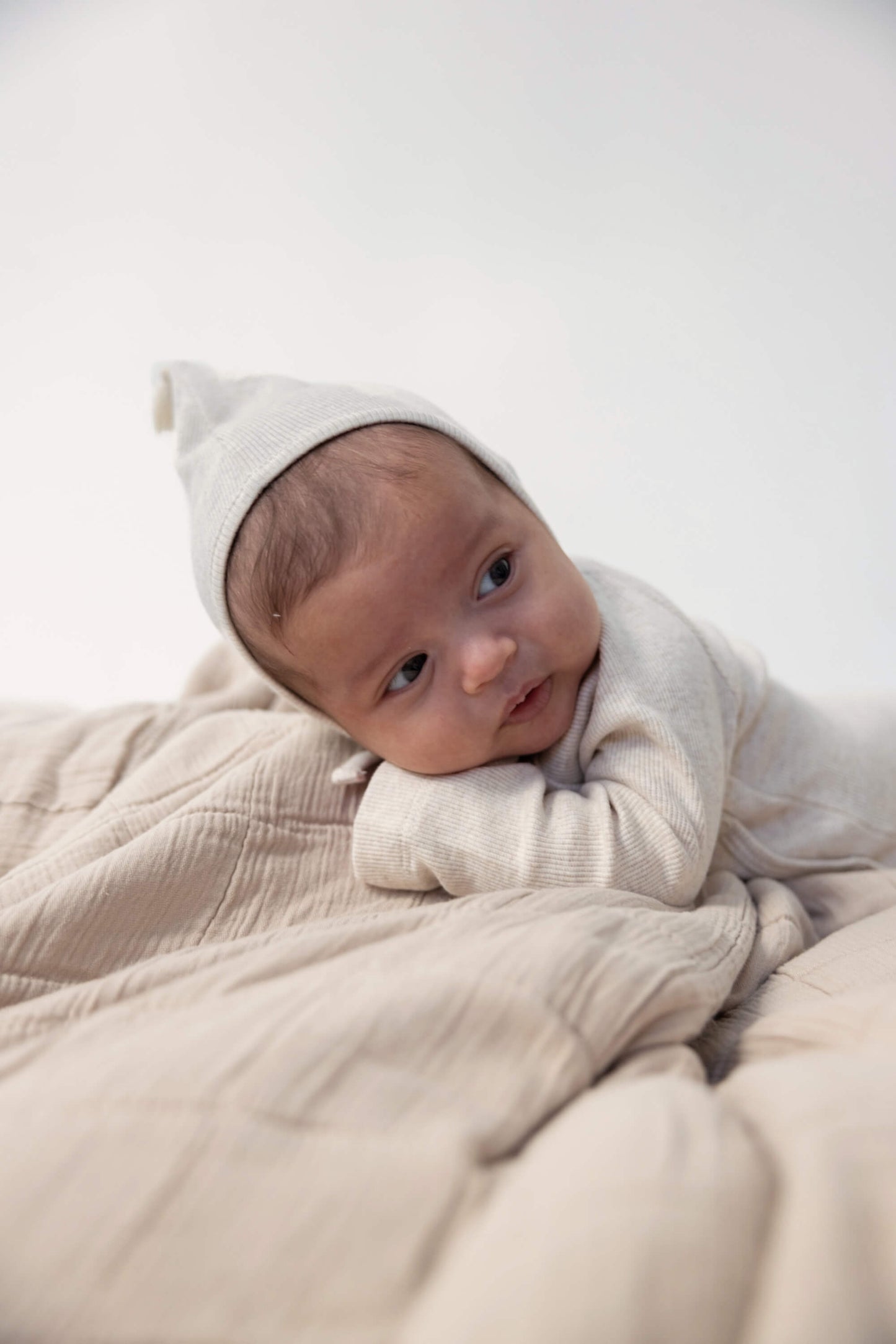 BABYMÜTZE RIPPE - BEIGE MELANGE