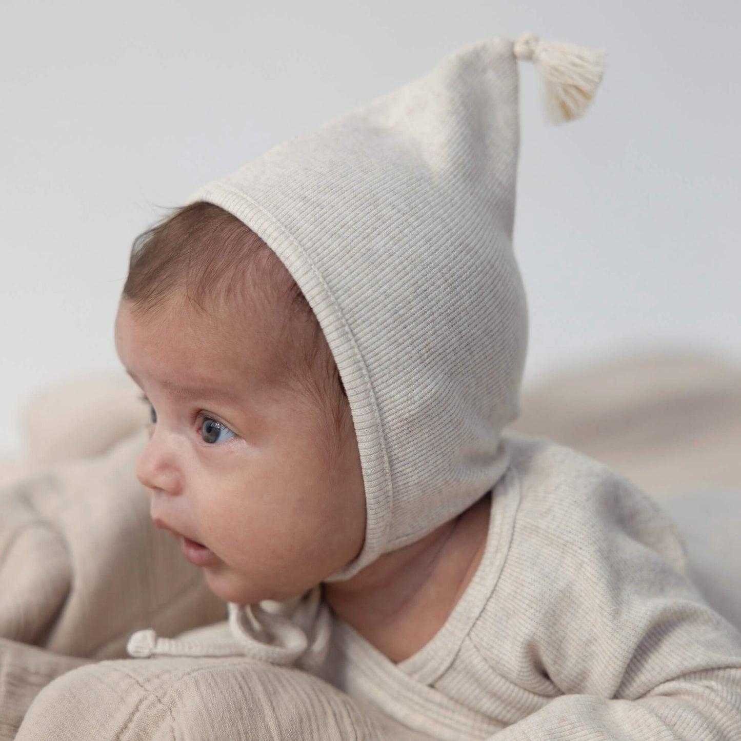 BABYMÜTZE RIPPE - BEIGE MELANGE