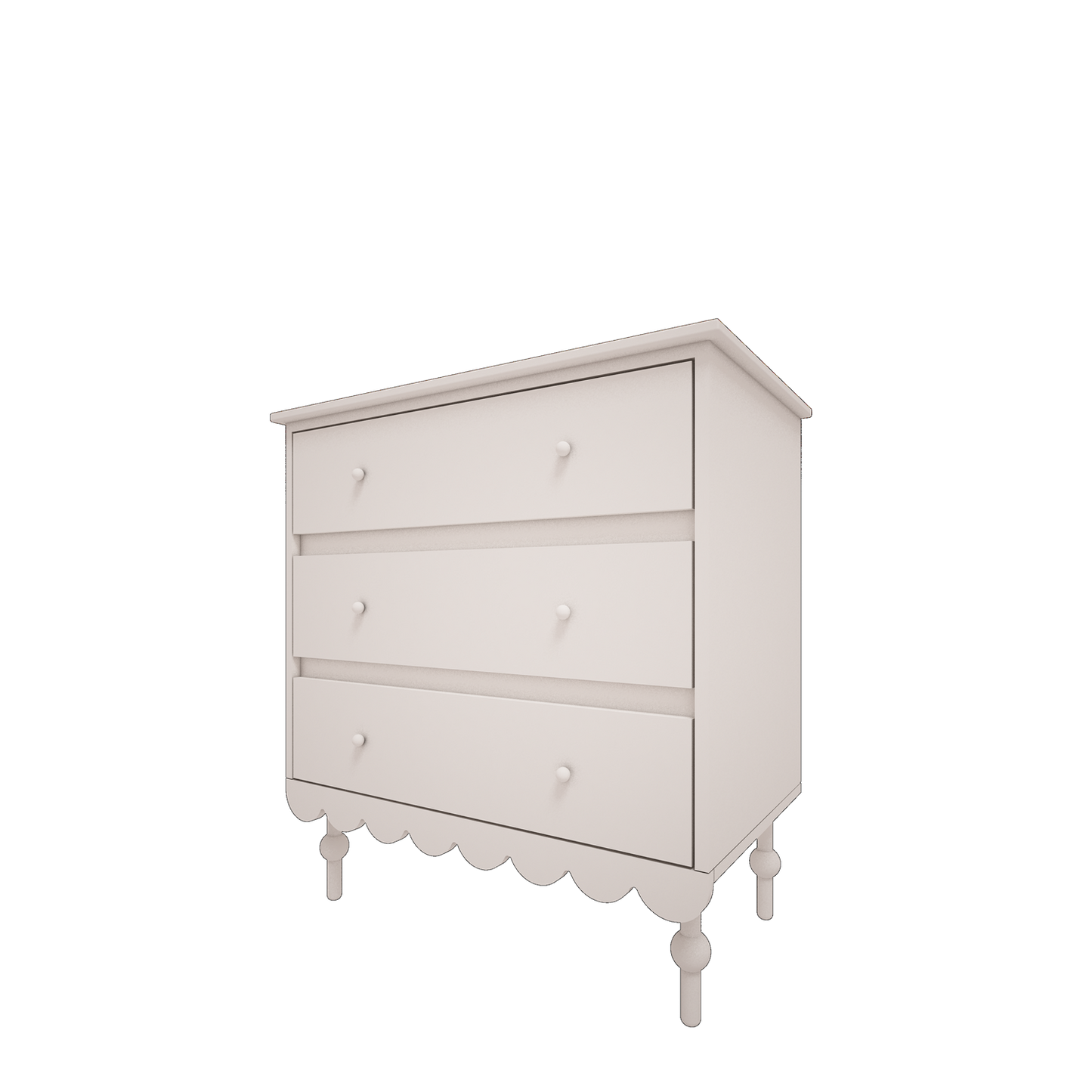 BABUSHKA KOMMODE MIT 3 SCHUBLADEN - WEISS