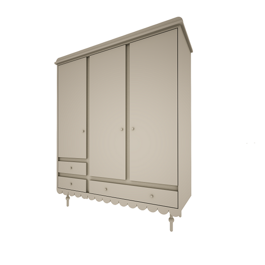 BABUSHKA KLEIDERSCHRANK 3 TÜRIG - OLIVE