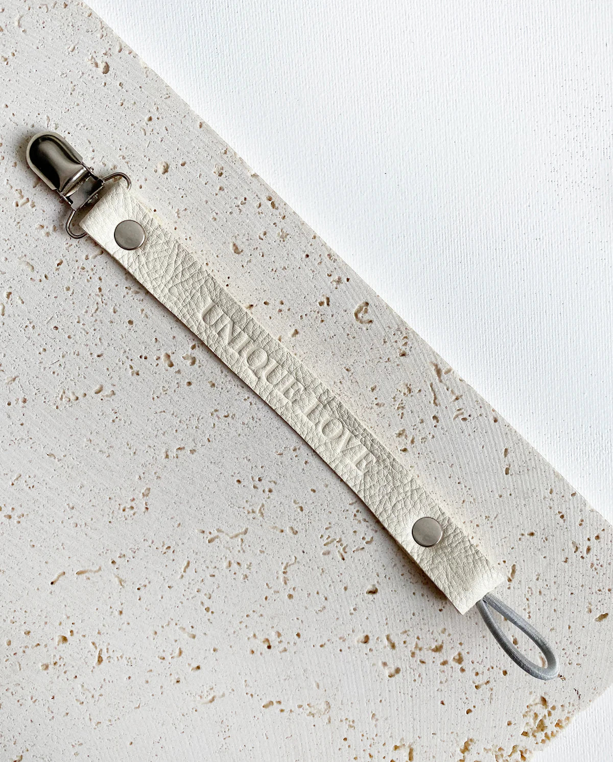 SCHNULLERBAND LEDER - SEA SHELL WHITE