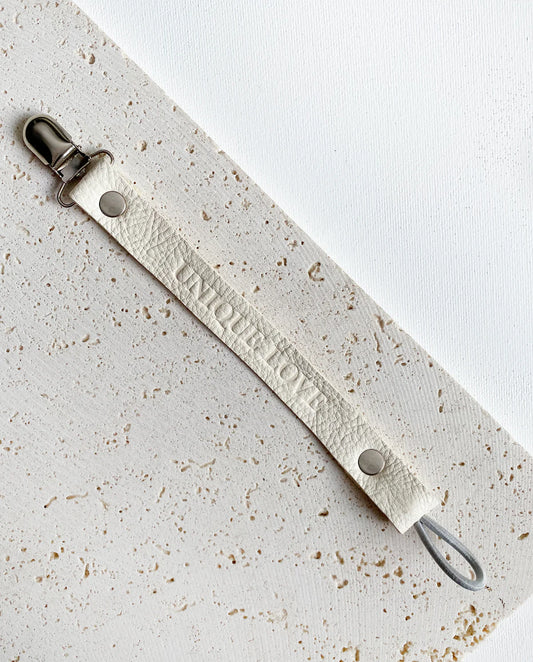 SCHNULLERBAND LEDER - SEA SHELL WHITE