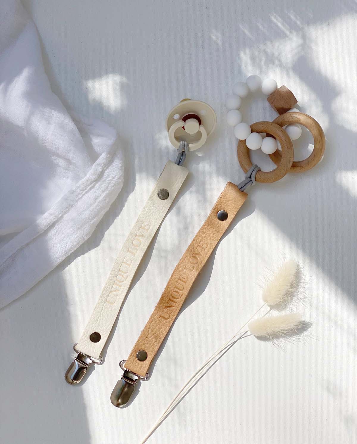 SCHNULLERBAND LEDER - SEA SHELL WHITE