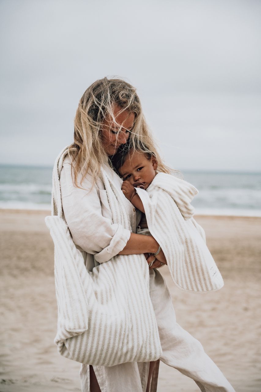 PLAYA - MOMBAG FROTTEE GESTREIFT - SAND