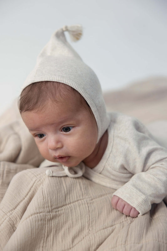 BABYMÜTZE RIPPE - BEIGE MELANGE