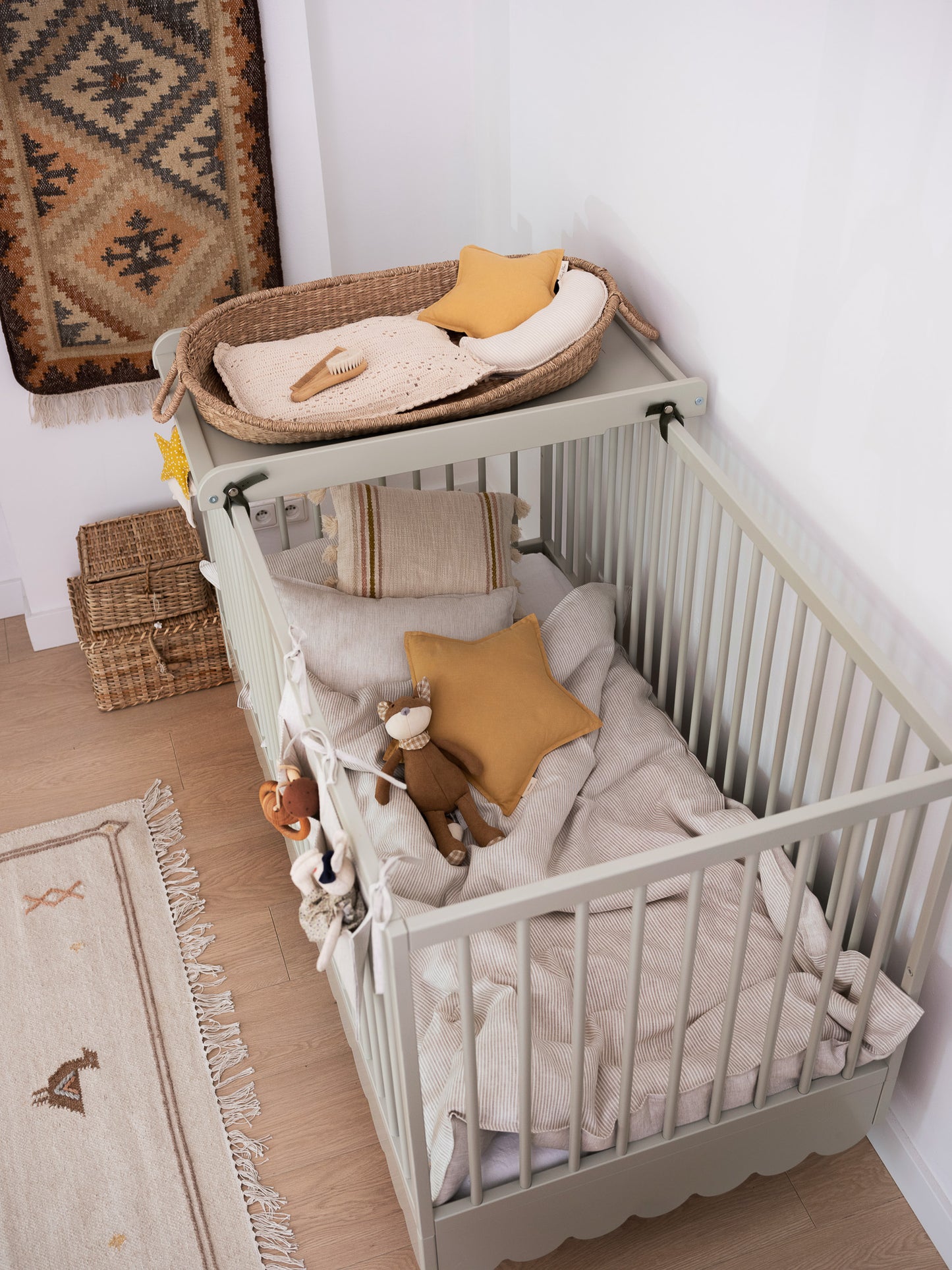 BABUSHKA BABYBETT 2in1 - OLIVE