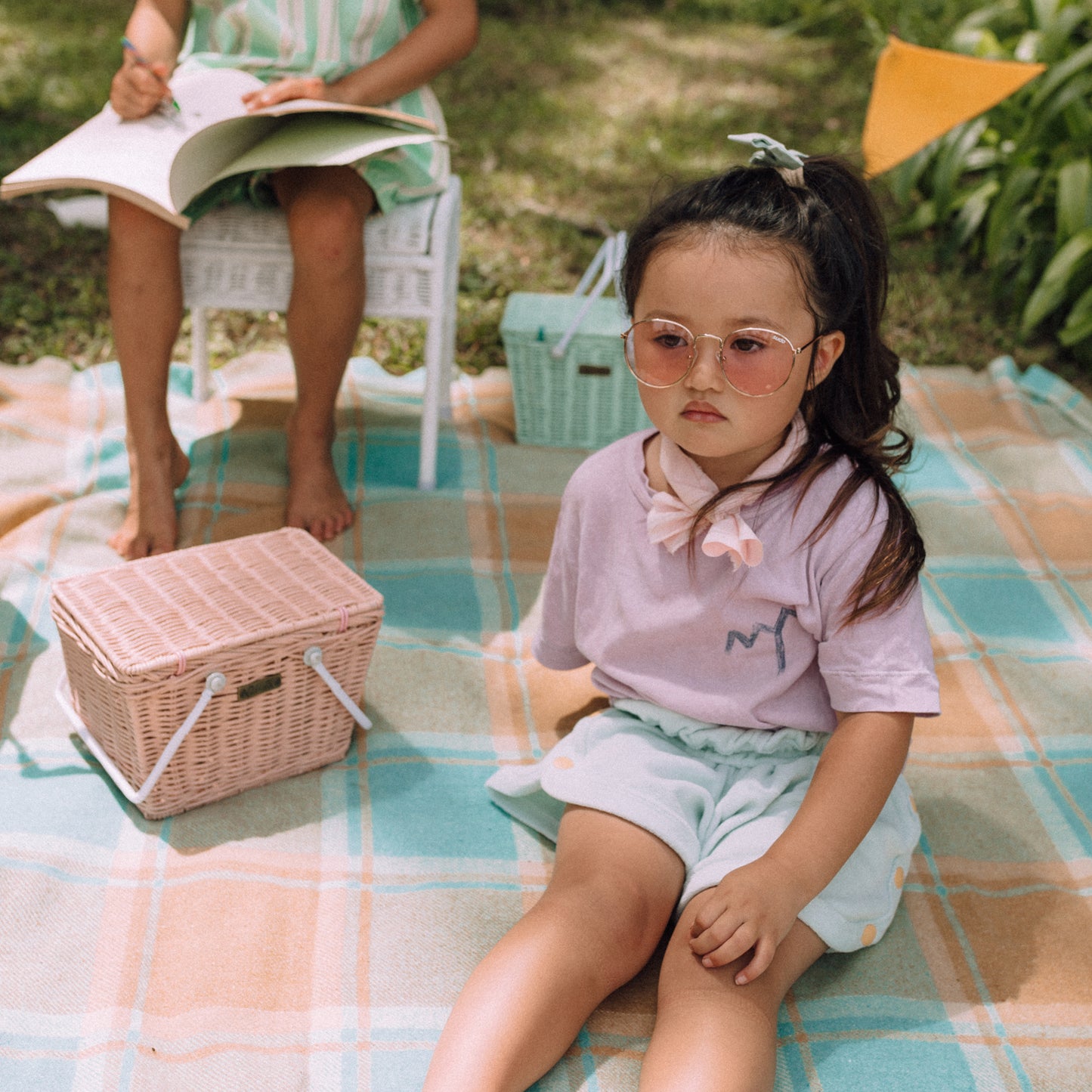 RATTAN PICKNICK KORB PIKI - ROSA