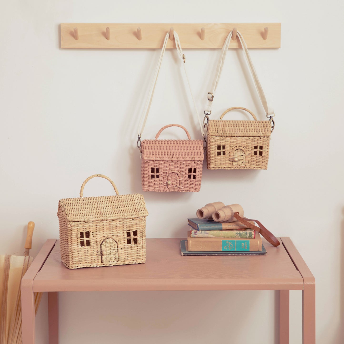 KORBTASCHE CASA CLUTCH - PUPPENHAUS - STROH
