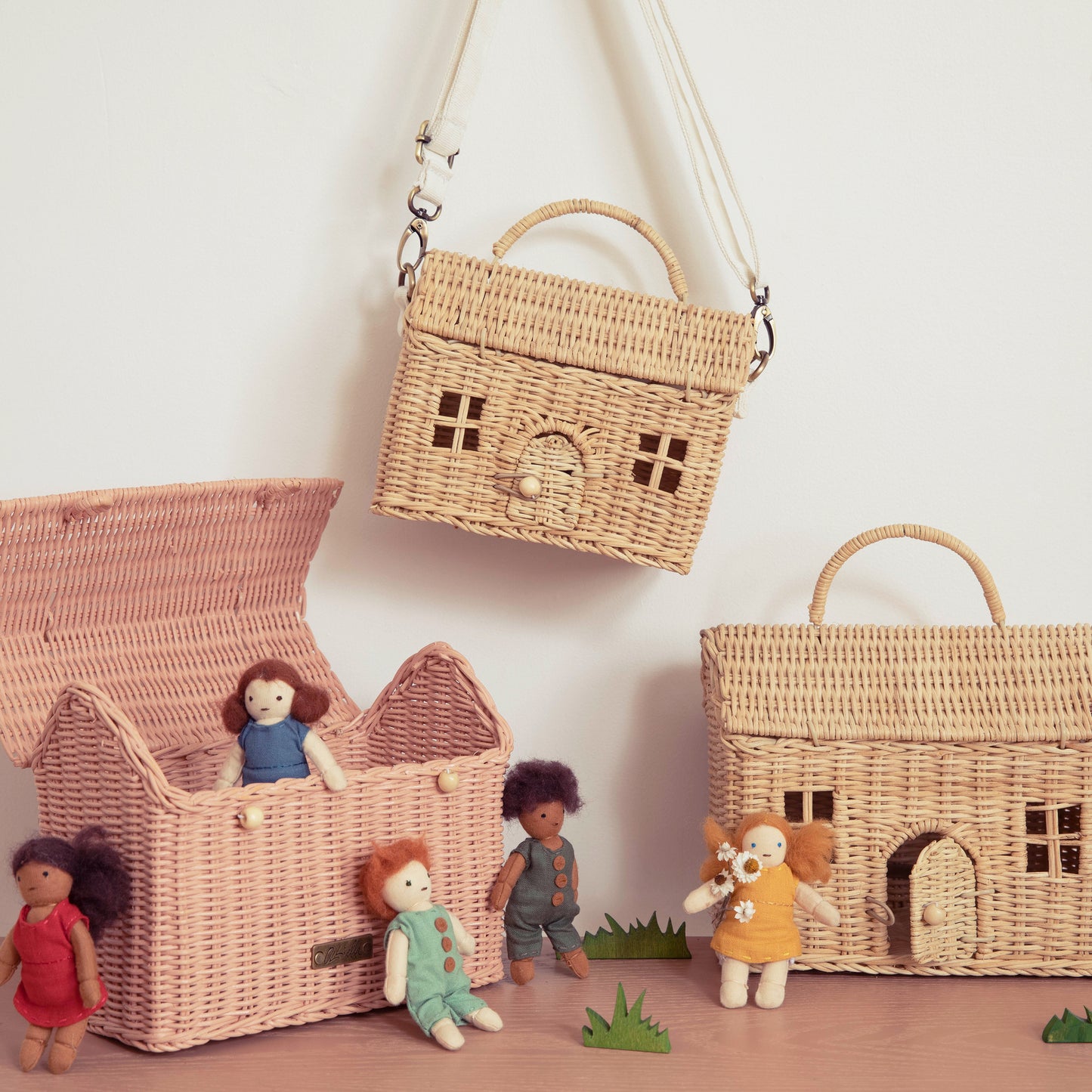 KORBTASCHE CASA CLUTCH - PUPPENHAUS - STROH